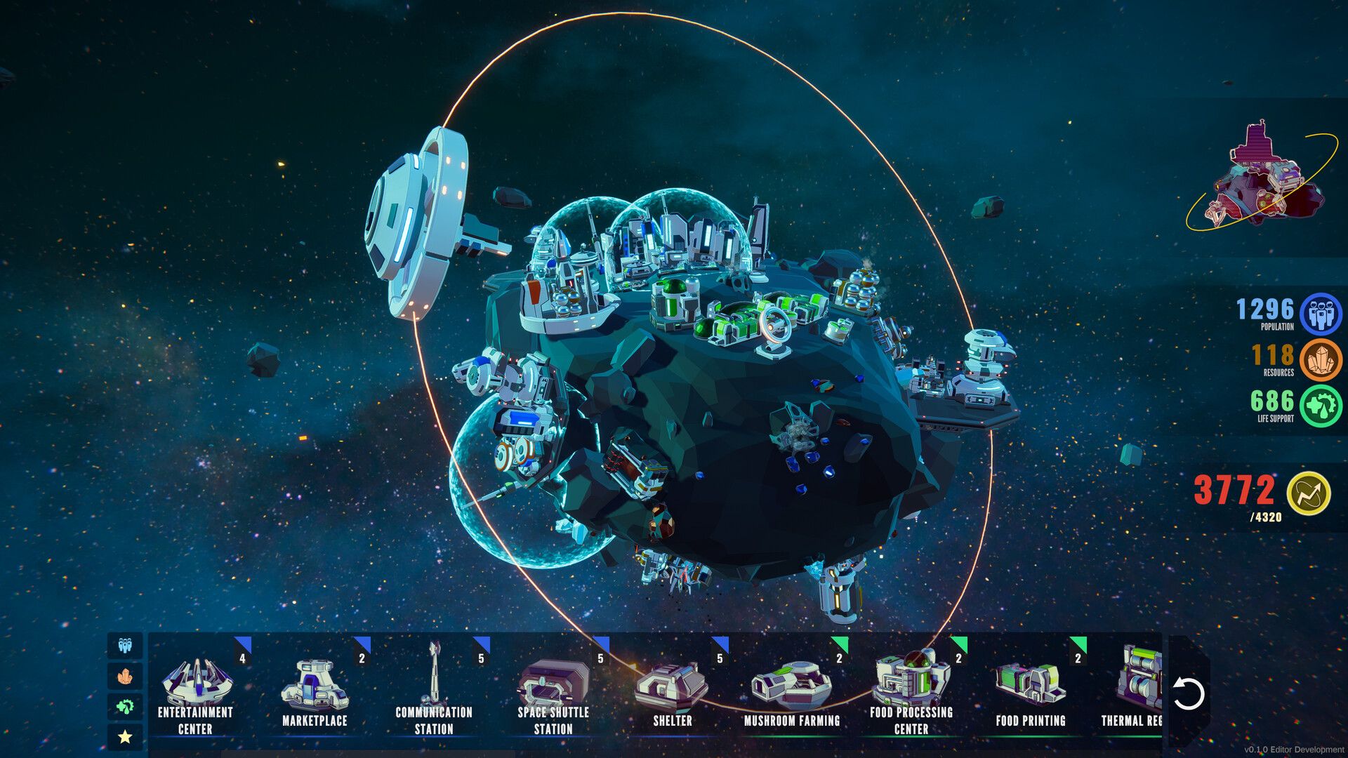 AstroScaper Demo Lets You Tame Tiny Rock Cities and Build Train Lines on Spinning Asteroids - Puzzle City-Building Gets Cozy in Space