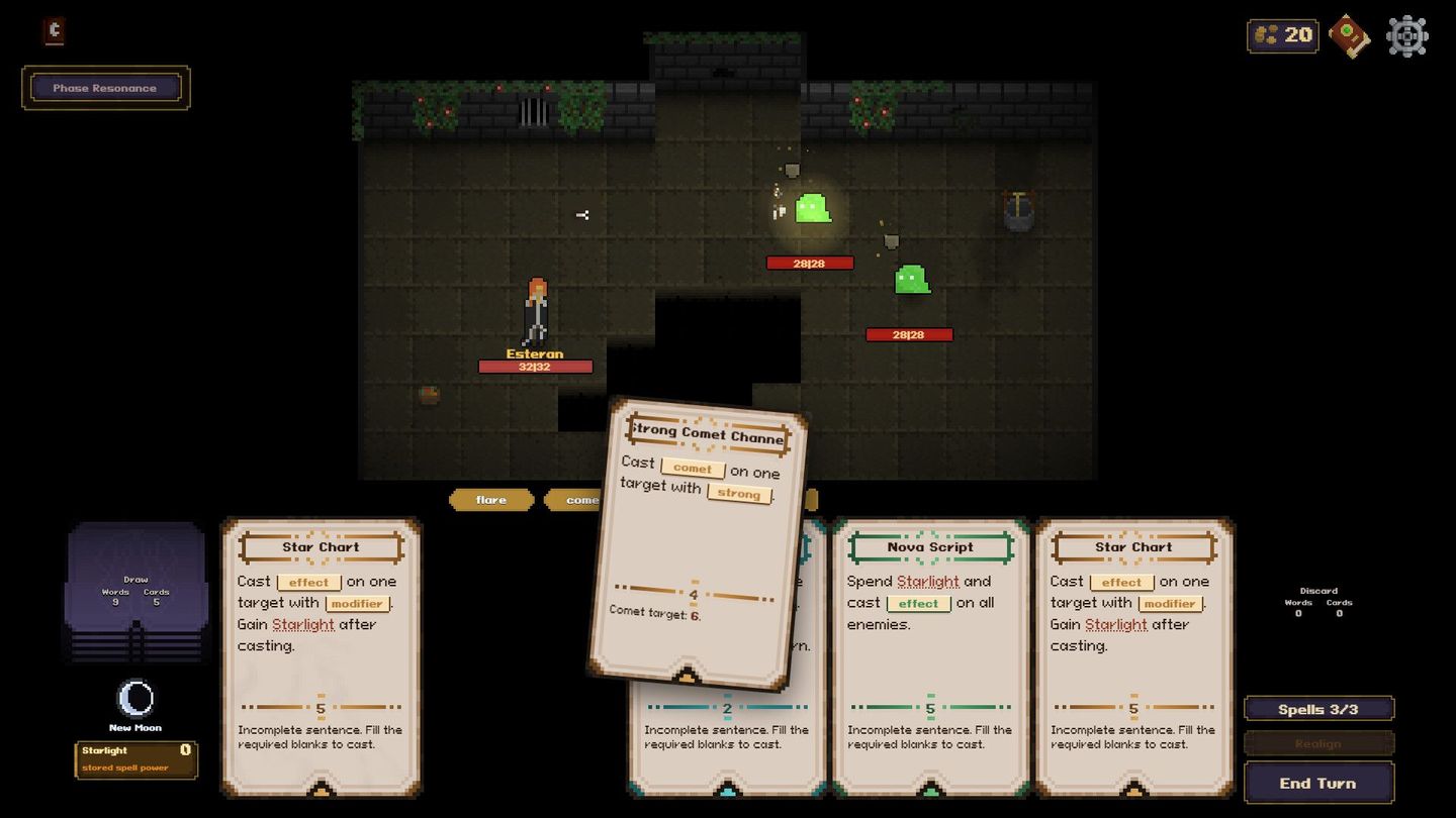How Do You Say "Fireball" in a Blank Slot? Grimoire of Blanks Turns Sentences into Weapons