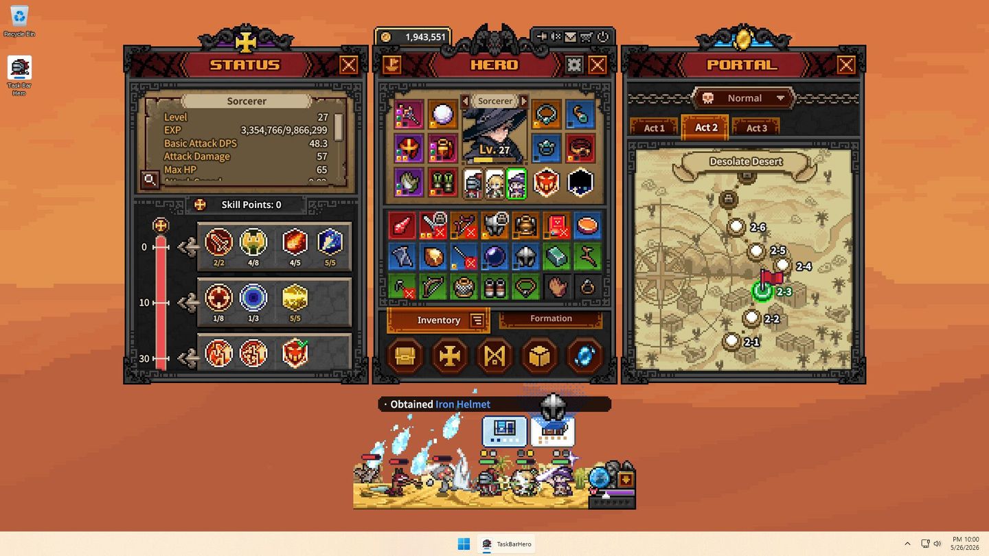 TBH: Task Bar Hero screenshot 2