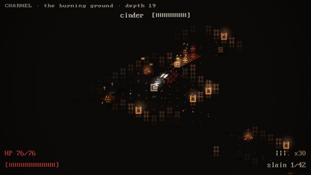 CHARNEL : Un Diablo ASCII armé de flingues qui transforme une lampe torche en sentence de mort