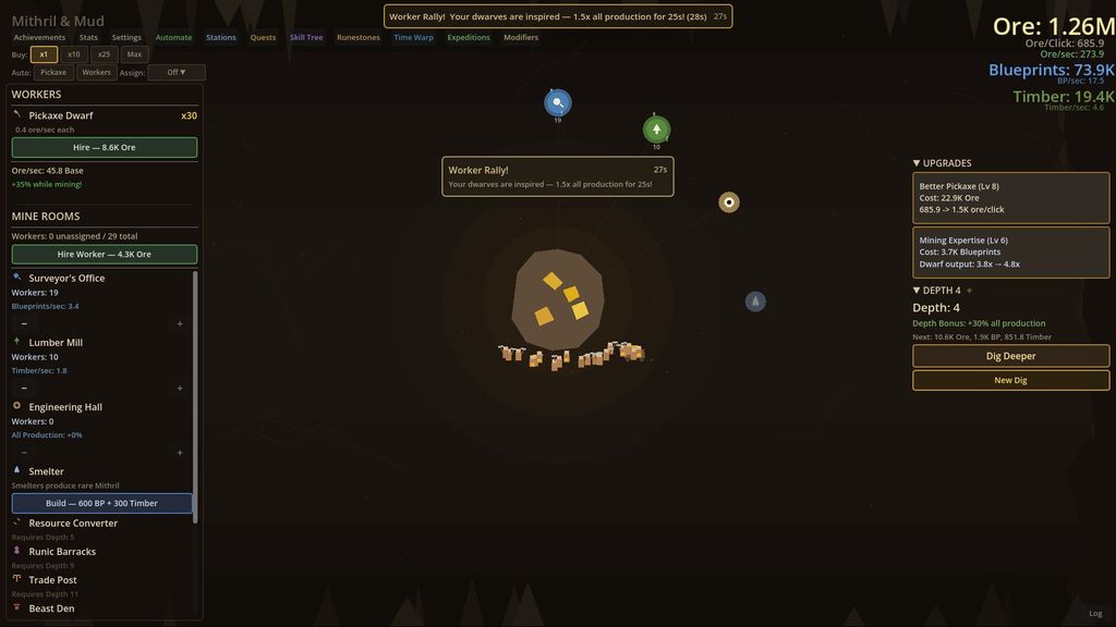 Mithril & Mud a Dwarven Clicker Game