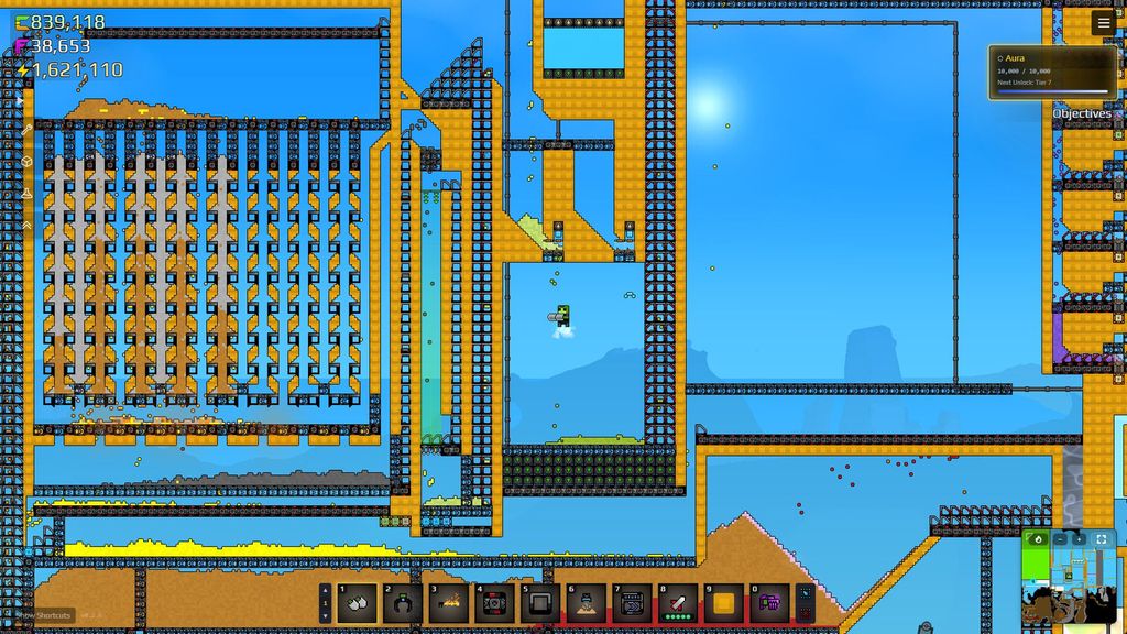 Sandustry Makes Every Grain Count - Build a Rocket-Launcher-Assisted Pixel Factory and Dig Into Ancient Vaults