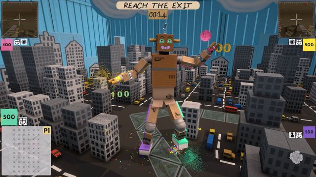 La démo de Limbot vous met aux commandes de chaque membre d’un robot géant en carton pour ravager la ville entre amis