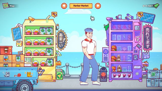 Créez un empire kawaii : gestion de distributeurs, vente de ramen et gachapon dans Vending Machine Co.